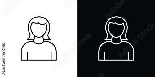 Woman icons, vector best stroke icon EPS