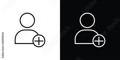 User add icons, vector best stroke icon EPS