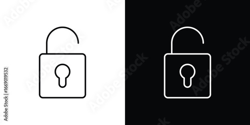 Unlock icons, vector best stroke icon EPS