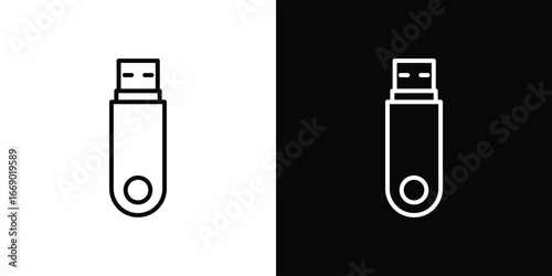 USB pendrive icons, vector best stroke icon EPS