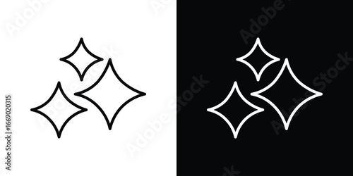Sparkles icons, vector best stroke icon EPS