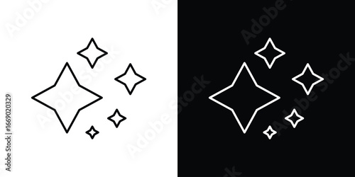 Sparkles icons, vector best stroke icon EPS