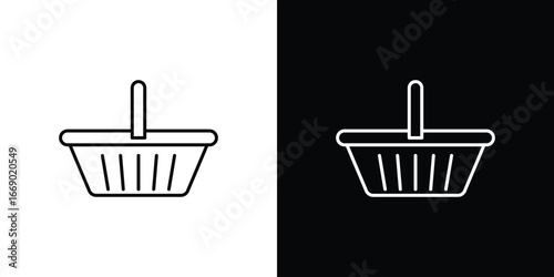 Shopping basket icons, vector best stroke icon EPS