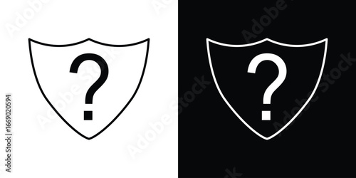 Shield interrogation icons, vector best stroke icon EPS