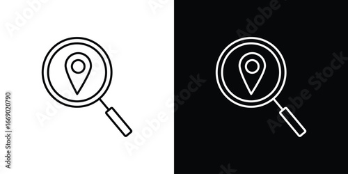 Search Location icons, vector best stroke icon EPS