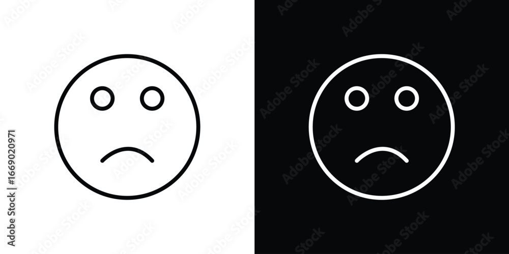 Fototapeta premium Sad icons, vector best stroke icon EPS