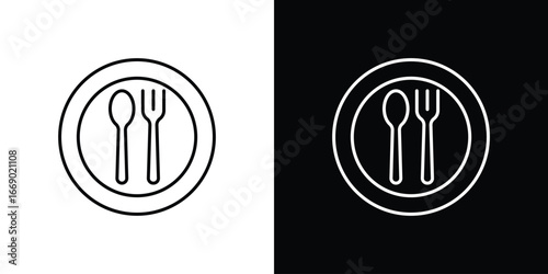 Restaurant icons, vector best stroke icon EPS