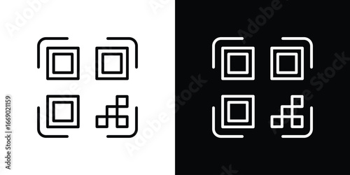 Qrcode icons, vector best stroke icon EPS