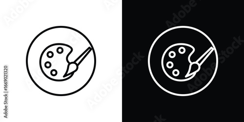 Palette icons, vector best stroke icon EPS