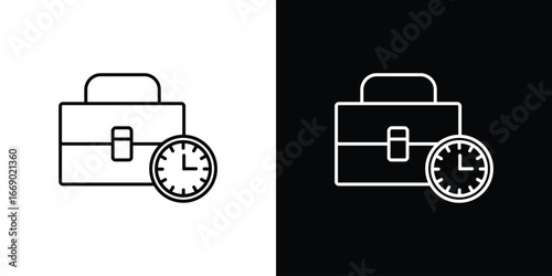 Office time icons, vector best stroke icon EPS