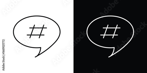 Hashtag icons, vector best stroke icon EPS