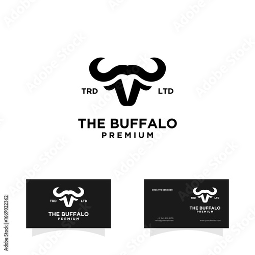 abstract buffalo logo design illustration