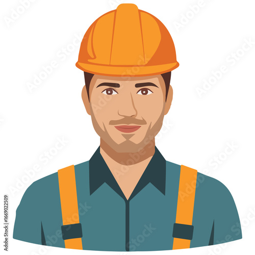 Man construction worker vector illustration isolated on white background