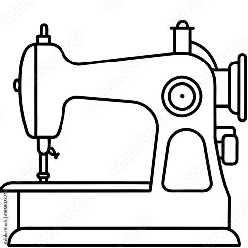 Minimal Sewing Machine Vector on White