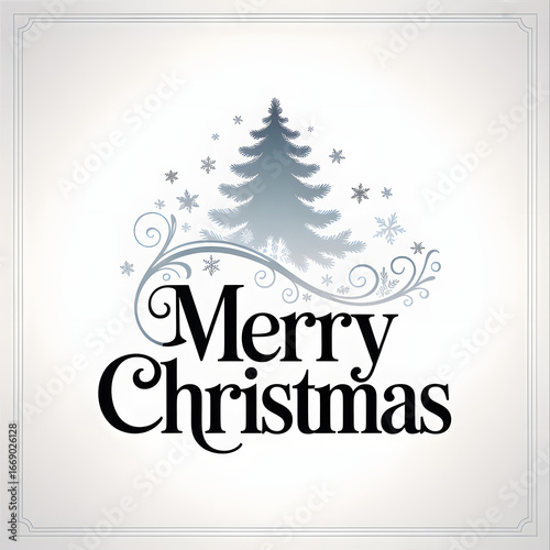 merry christmas card with tree