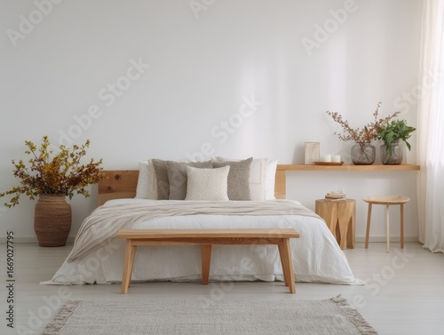 A neutral and calming bedro...