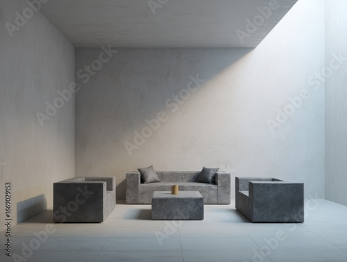 A minimalist living room de...