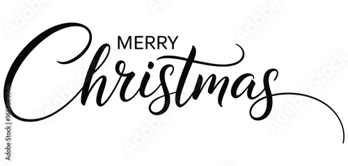 Elegant Merry Christmas script lettering for festive holiday greetings and joyous seasonal celebrations
