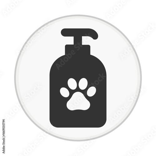 Pet shampoo bottle vector icon