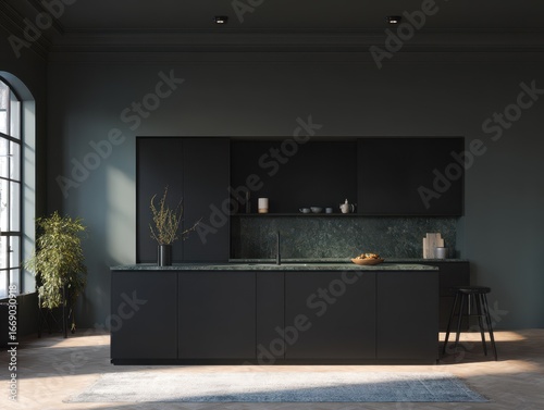 A modern kitchen design fea...