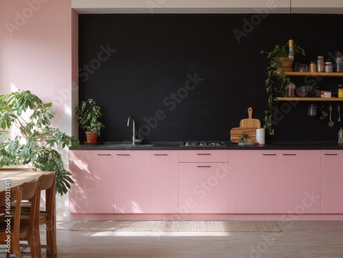 A modern kitchen boasts vib...