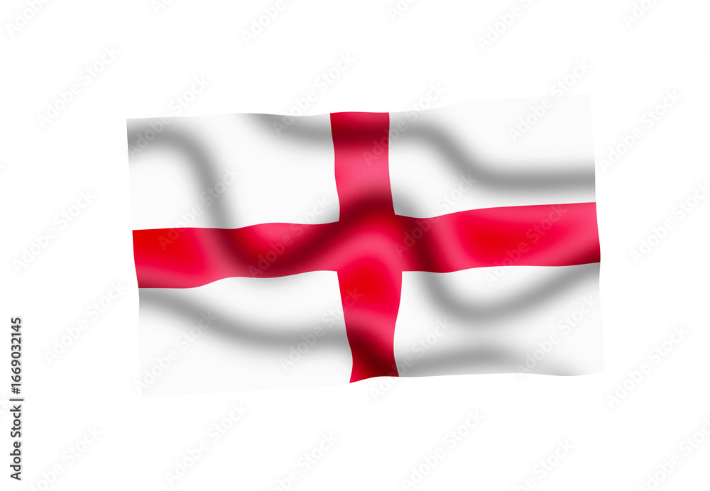 Obraz premium england national flag flying, on transparent background