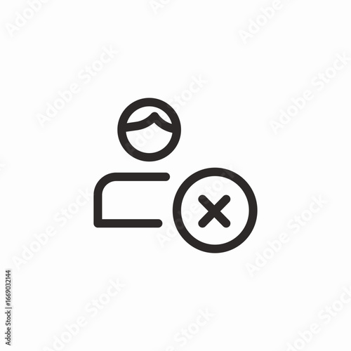 declined user icon sign vector