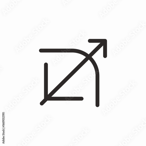 diagonal arrow icon sign vector