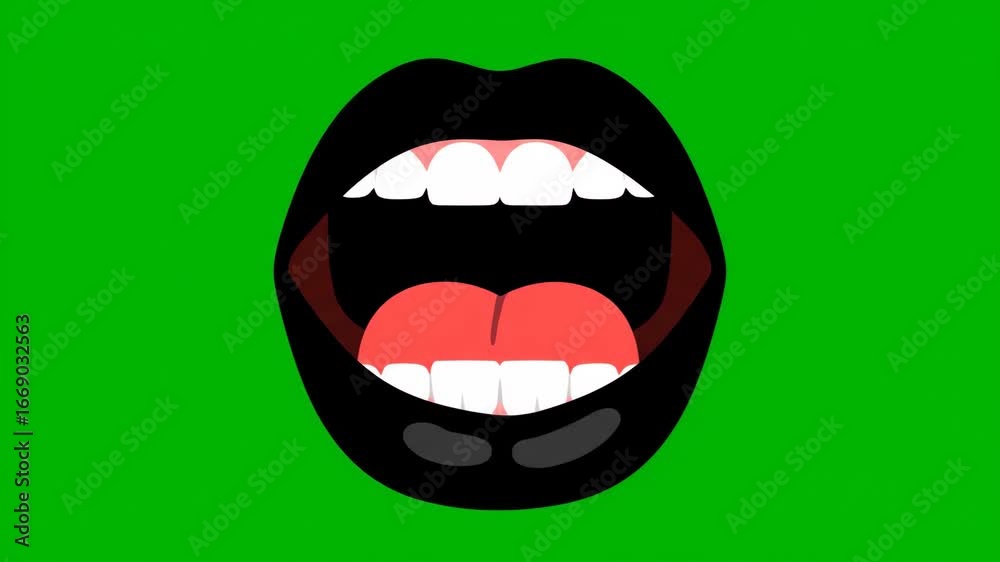 Open Mouth Illustration on Green Screen Open Mouth Illustration on Green Screen