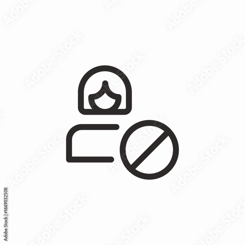 forbidden user icon sign vector