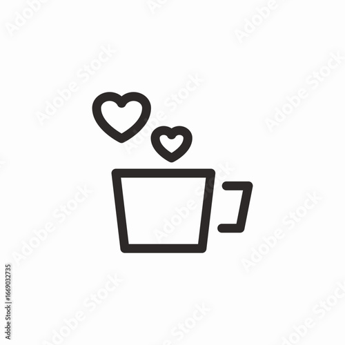 heart cup icon sign vector