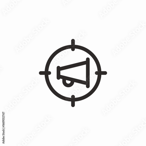 megaphone target icon sign vector