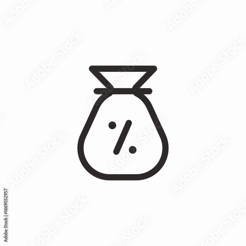 percent sack icon sign vector