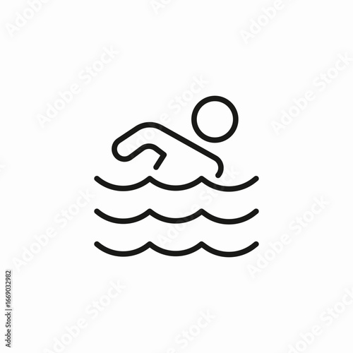 person swimming icon sign vector