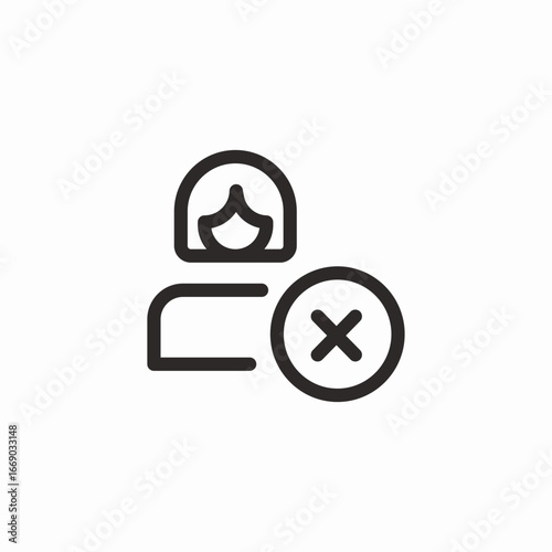 rejected worker icon sign vector