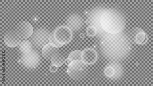 Bokeh circles on transparent background