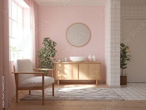 A serene and stylish bathro...