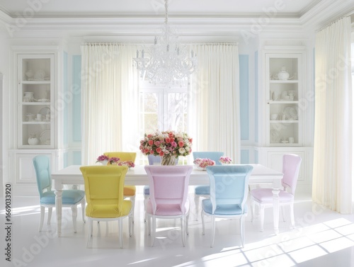 A bright and airy dining ro...