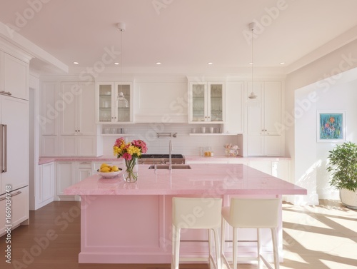 A bright, airy kitchen boas...