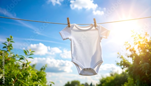 Baby Onesie Drying Sunny Day.