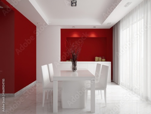 A modern dining area with s...