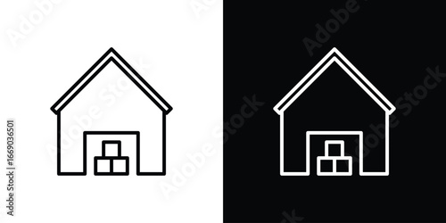 Warehouse icon. Signs and symbols for mobile app, UI, UX