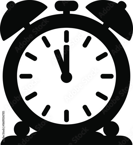 Classic twin bell alarm clock silhouette