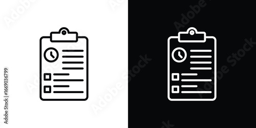 Timesheet icon. Signs and symbols for mobile app, UI, UX