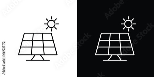 Solar panel icon. Signs and symbols for mobile app, UI, UX