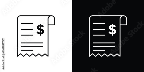 Receipt icon. Signs and symbols for mobile app, UI, UX