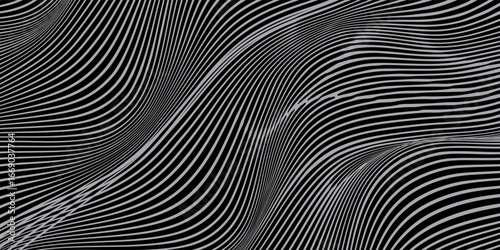 Abstract vector background with black wavy lines. EPS10