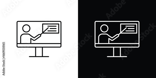 Online course icon. Signs and symbols for mobile app, UI, UX