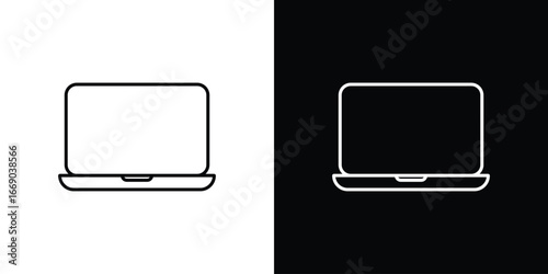 Laptop icon. Signs and symbols for mobile app, UI, UX