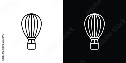 Hot air balloon icon. Signs and symbols for mobile app, UI, UX